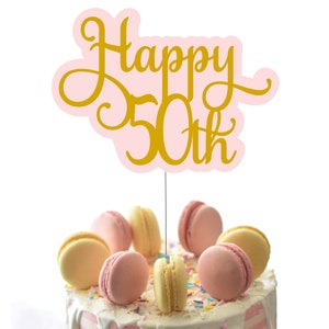 50th cake topper SVG, 50th birthday cake, Birthday cake topper SVG, 50th SVG, cake topper, Happy Birthday topper, cricut file