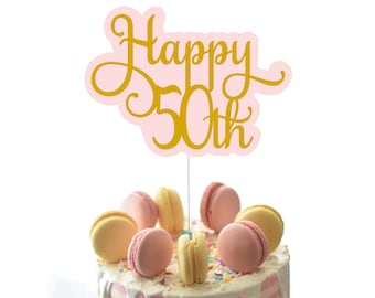 50th cake topper SVG, 50th birthday cake cake, Birthday cake topper SVG, 50th SVG, cake topper, Happy Birthday topper, cricut file