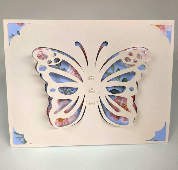 Cricut Joy card SVG, pop up card SVG. butterfly card SVG, birthday card for Mum, happy birthday card, thinking of you, cricut cut files