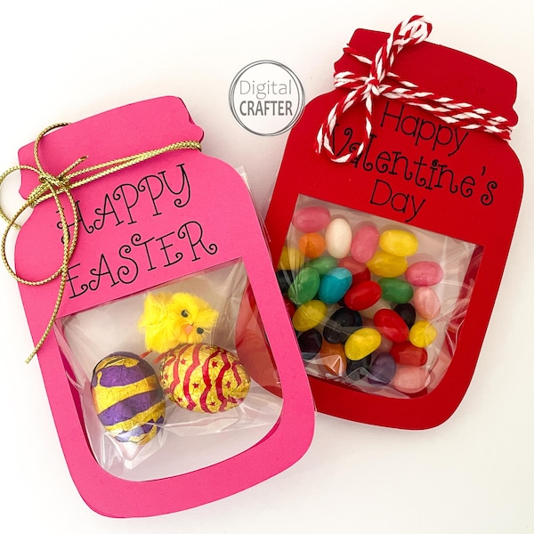 Porta piruletas de Pascua svg, porta piruletas en tarro de albañil svg, SVG de San Valentín, svg de Lindt, svg de tarro de albañil