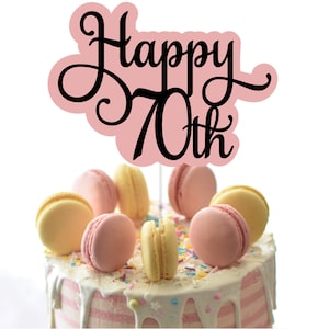 70th Cake Topper SVG, Birthday cake topper SVG, Happy birthday svg, 70th SVG, 70th Birthday, cake topper, cut file, digital file