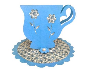 Tarjeta de taza de té, archivo de corte svg de taza de té, taza de té SVG, Tarjeta del Día de la Madre SVG, tarjeta 3d, SVG del Día de la Madre, tarjeta para cumpleaños, archivo de corte svg, cricut svg