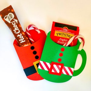 Tazza di cioccolata calda di Babbo Natale in formato SVG, cioccolata calda natalizia in formato SVG, titolare della carta regalo in formato SVG, carta dei soldi in formato SVG, tazza cricut in formato SVG, titolare della carta regalo Cricut
