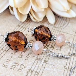 Sterling Silver Amber Earrings, Nonpierced Earrings Drop, Leverback Earrings, Dark Yellow Earrings Dangle, Honeycore Jewelry Gift for Sister