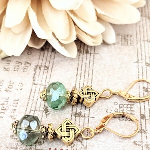 Sterling Silver Moon Earrings, Lunar Earrings Dangle, Witchy Gifts for Sister, Celestial Earrings, Green Earrings, Cute Earrings for Women
