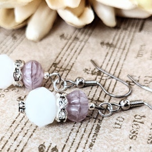 Sterling Silver Lavender Earrings, Nickel Free Earrings for Wedding, Bridesmaid Earrings Gift for Her, Orchid Spring Bridal Party Jewelry