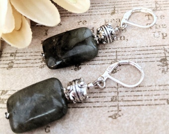 Sterling Silver Jasper Earrings, Birthday Gifts for Women, Boho Chic Earrings Dangle, Metaphysical Jewelry Gifts for Her, Chakra Earrings