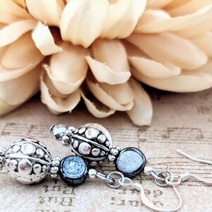 Sterling Silver Boho Earrings for Women, Hypoallergenic Earrings Dangle, Pewter Earrings, Unique Earrings Clip On, Silver Bohemian Jewelry