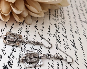 Sterling Silver Boho Earrings Dangle, Beaded Bohemian Earrings, Rustic Earrings, Hypoallergenic, Small Casual Earrings, Gift Ideas for Women