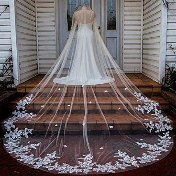Photo 3m 4m 5m One Layer Wedding Veil 
