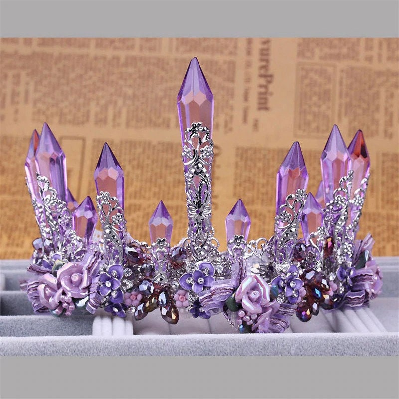 Light Purple Crystal Wedding Tiara Crown – Princess Style For Women | 11 Different Designs, Perfect For Bride, Prom, Or Party