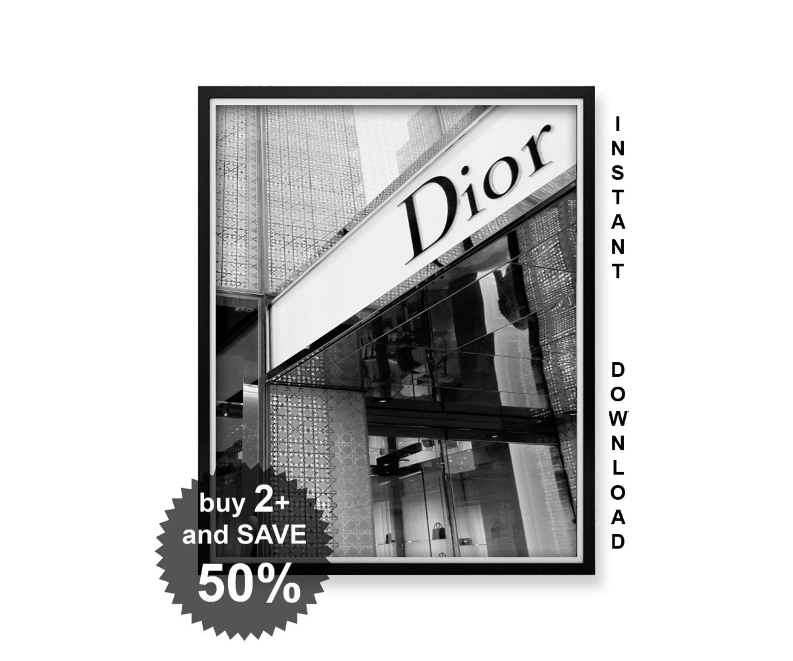 Dior fashion print Dior poster Fashion boutique picture Vogue Etsy
