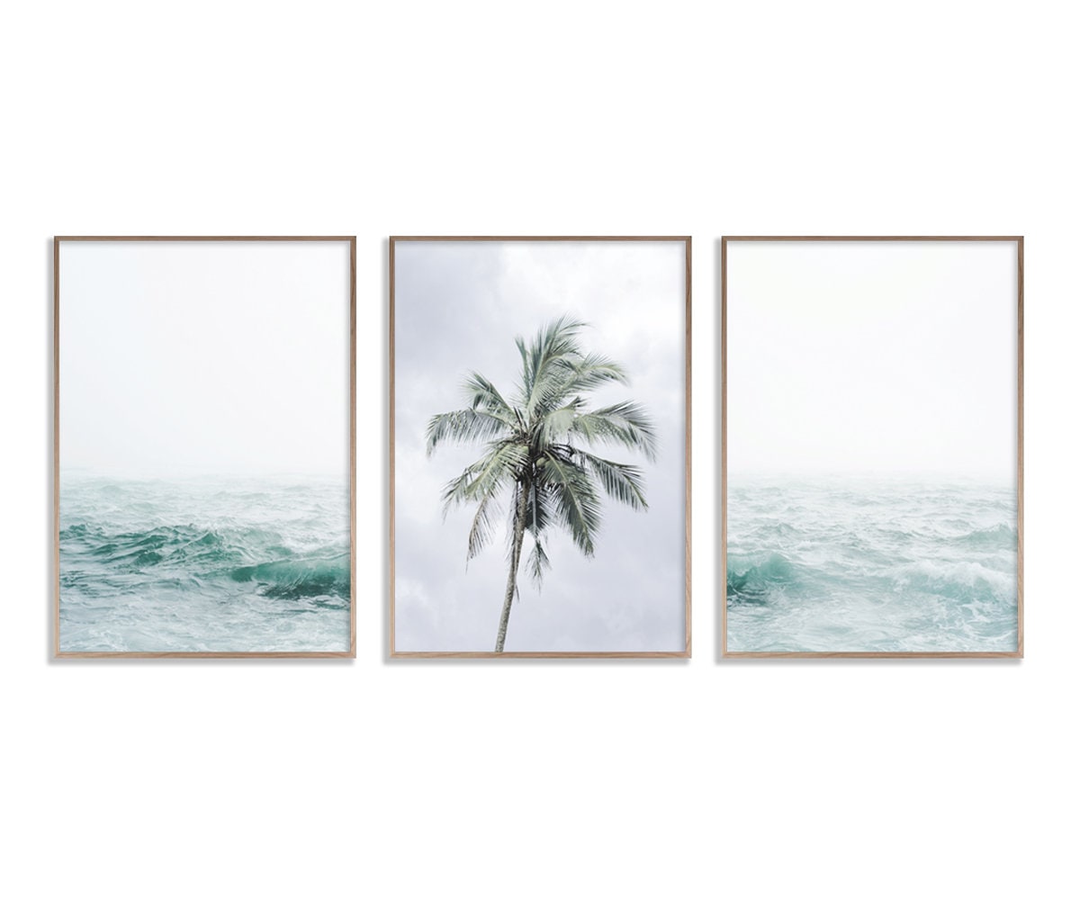 Set of 3 bathroom wall art prints Digital Download Coastal | Etsy
