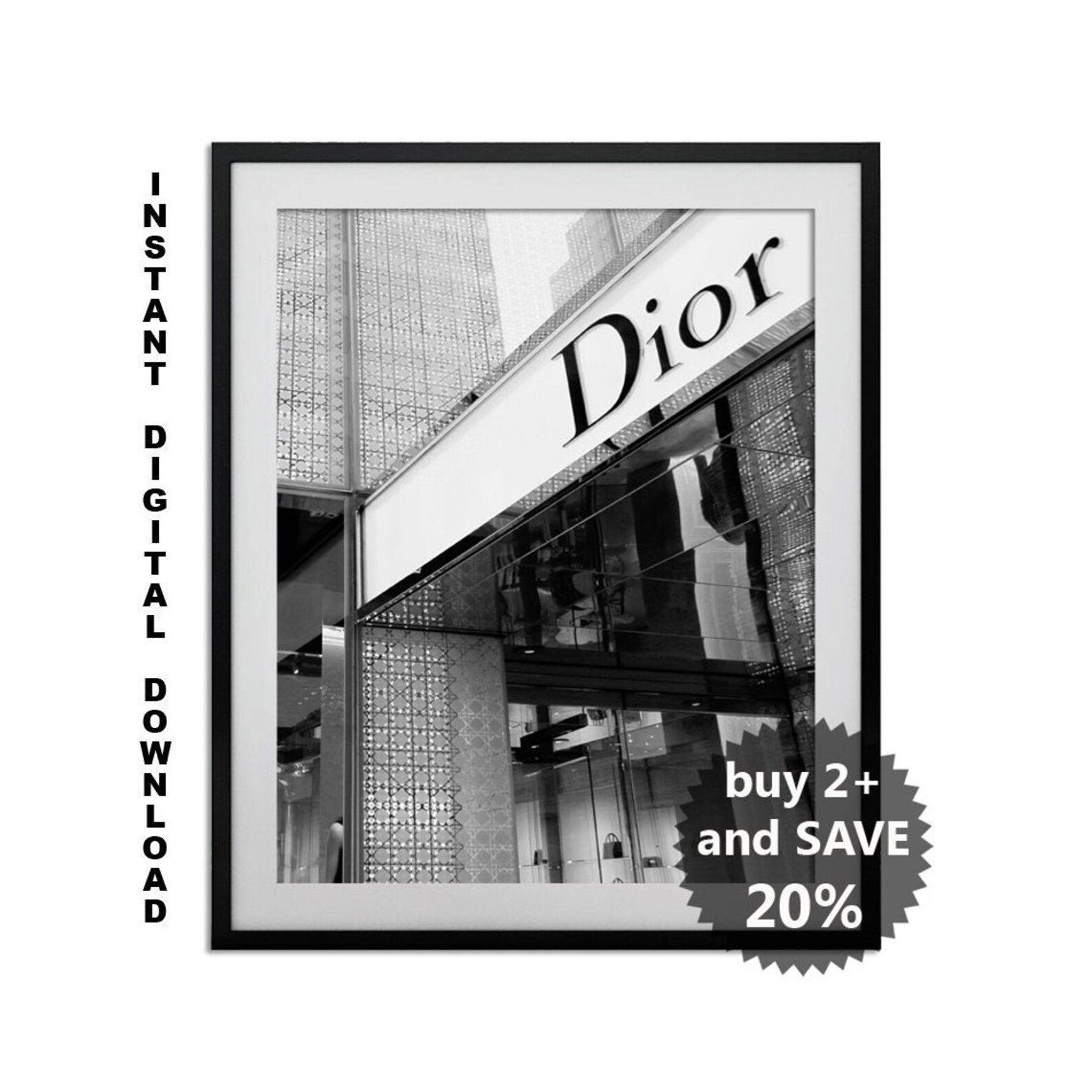 Dior fashion print Dior poster Fashion boutique picture Vogue Etsy