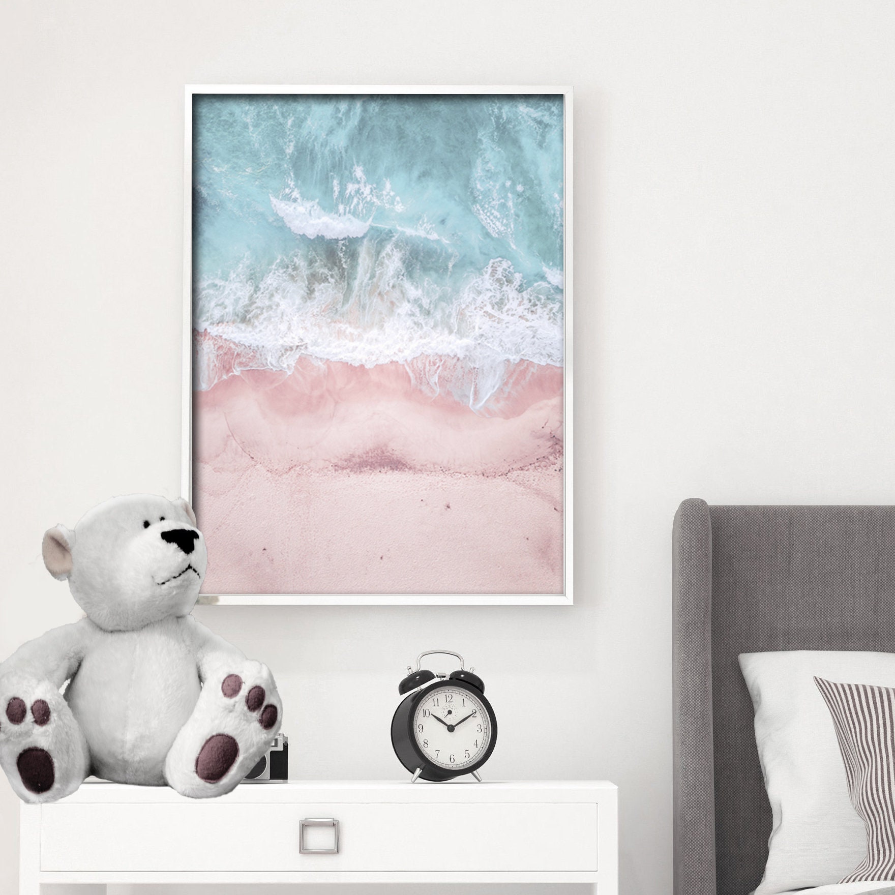 Strand Wandkunst Badezimmer Kunst Strand Luftaufnahme Digital | Etsy