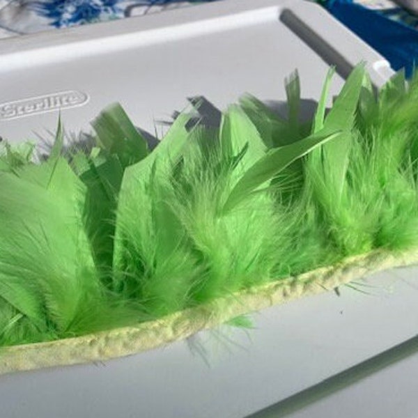 Lime Green Strung Saddle Hackle- Rooster Schlappen (3" to 5" long)