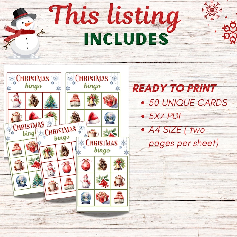 Christmas Bingo for Kids, Printable Preschool Christmas Games ...