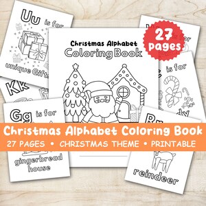 Christmas Alphabet Coloring Book: 27 Festive Pages (Digital Download)