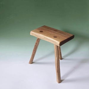Handcrafted Walnut Wood Stool – 3-Legged
