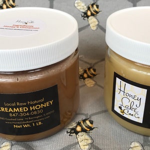 Creamed Honey - Natural or Cinnamon - 16 oz Glass Jar, purchase from the beekeeper, spun honey, whipped honey