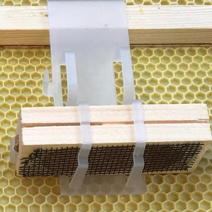 Queen Cage Holder for Beekeepers, Holds Roller, Wooden and JZBZ Cages in the proper position inside the hive