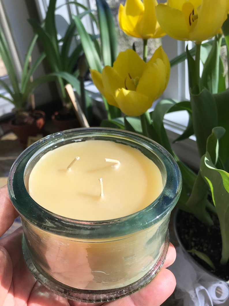 Beeswax Candle Spanish Glass Filled With Pure USA Beeswax in Etsy