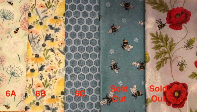 Beeswax Food Saver wraps LARGER sized 3-Pack or Singles Bee Themed Fabrics wraps Handmade in USA Pure USA Beeswax by Beekeepers, like Me image 8