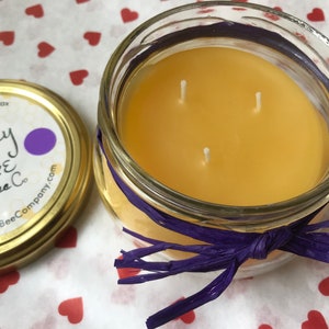 Beeswax Jar Candle made with Pure USA Beeswax, Natural, Lavender or Eucalyptus Scent