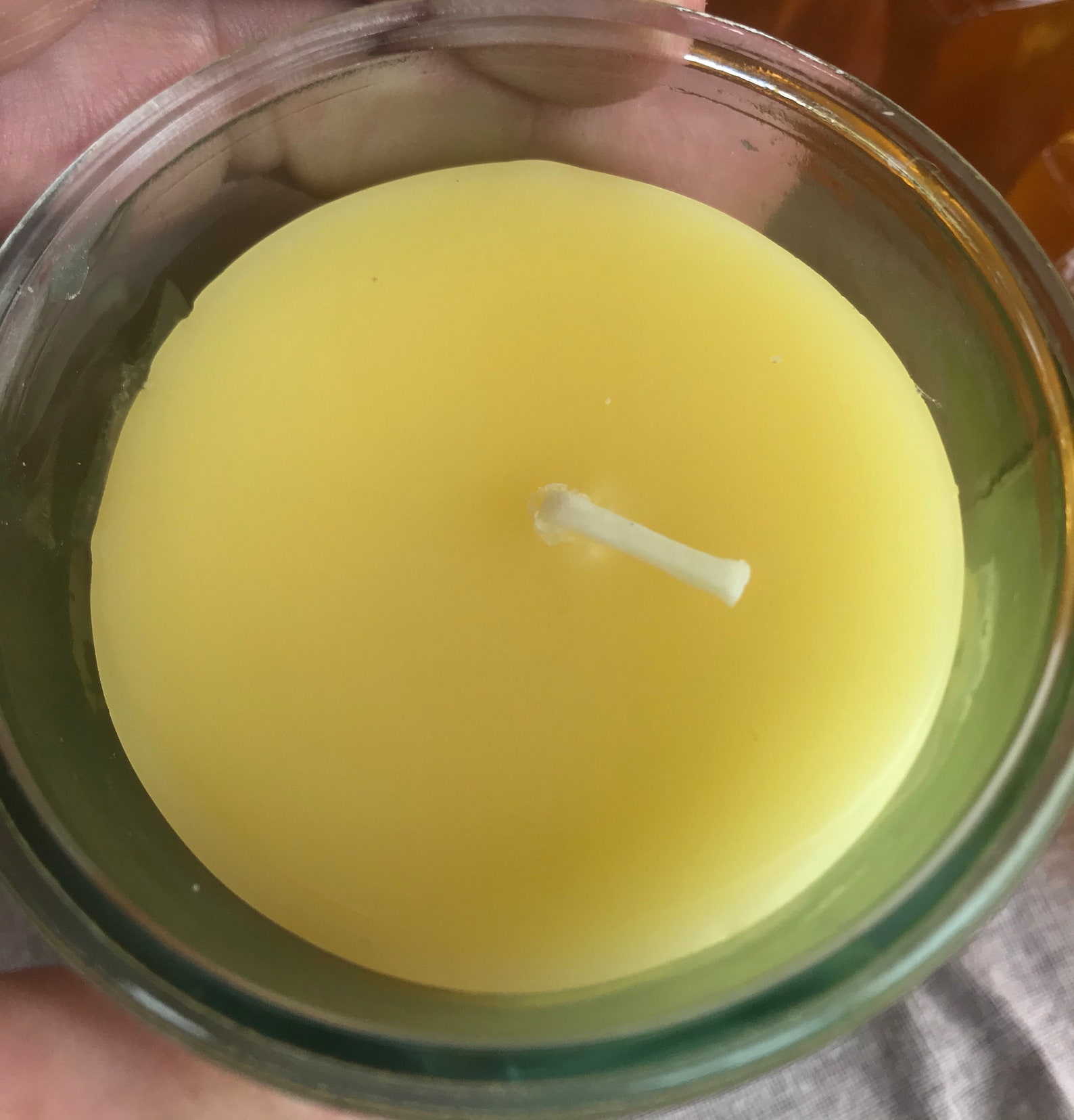 Beeswax Candle in Spanish Glass Bee Jar, We Use Only Pure USA Beeswax