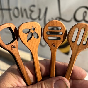 Honey Dipper made from Cherry Wood.  Use with Salad Dressings and Honey 5.75" long - Made in USA