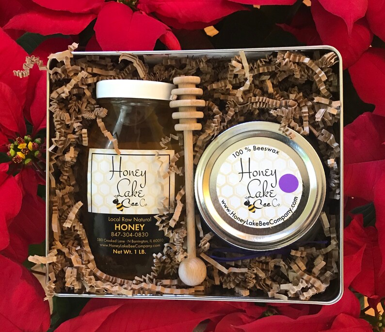 Local Honey Gift Box w/ 1 Pound of Raw Local Honey Beeswax Etsy