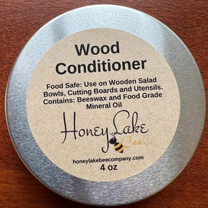 Beeswax Wood Conditioner: Food Grade Mineral Oil, All-Natural