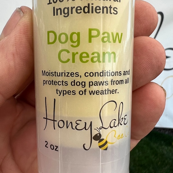 Dog Paw, Nose and Skin Cream 100% Natural, Mushers Paw Wax Made with Pure USA Beeswax from our Beehives!