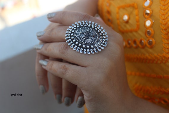 Shining Diva Fashion Oxidized Silver Stylish Ring for Women (Set of 10)  (9160r) : Amazon.in: Fashion