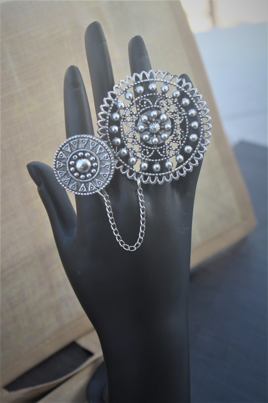 Anello ossidato Anello d'argento tedesco Anello di dichiarazione