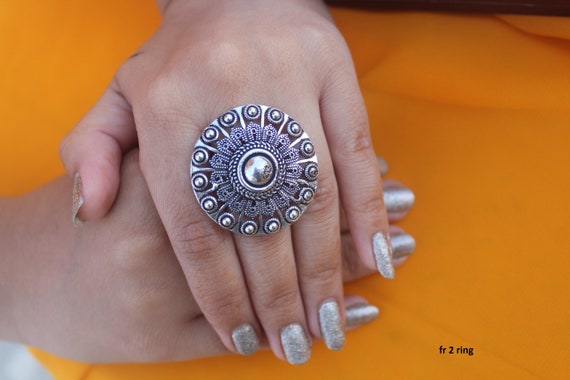 Buy Feeling Soni Oxidised Ring In 925 Silver from Shaya by CaratLane