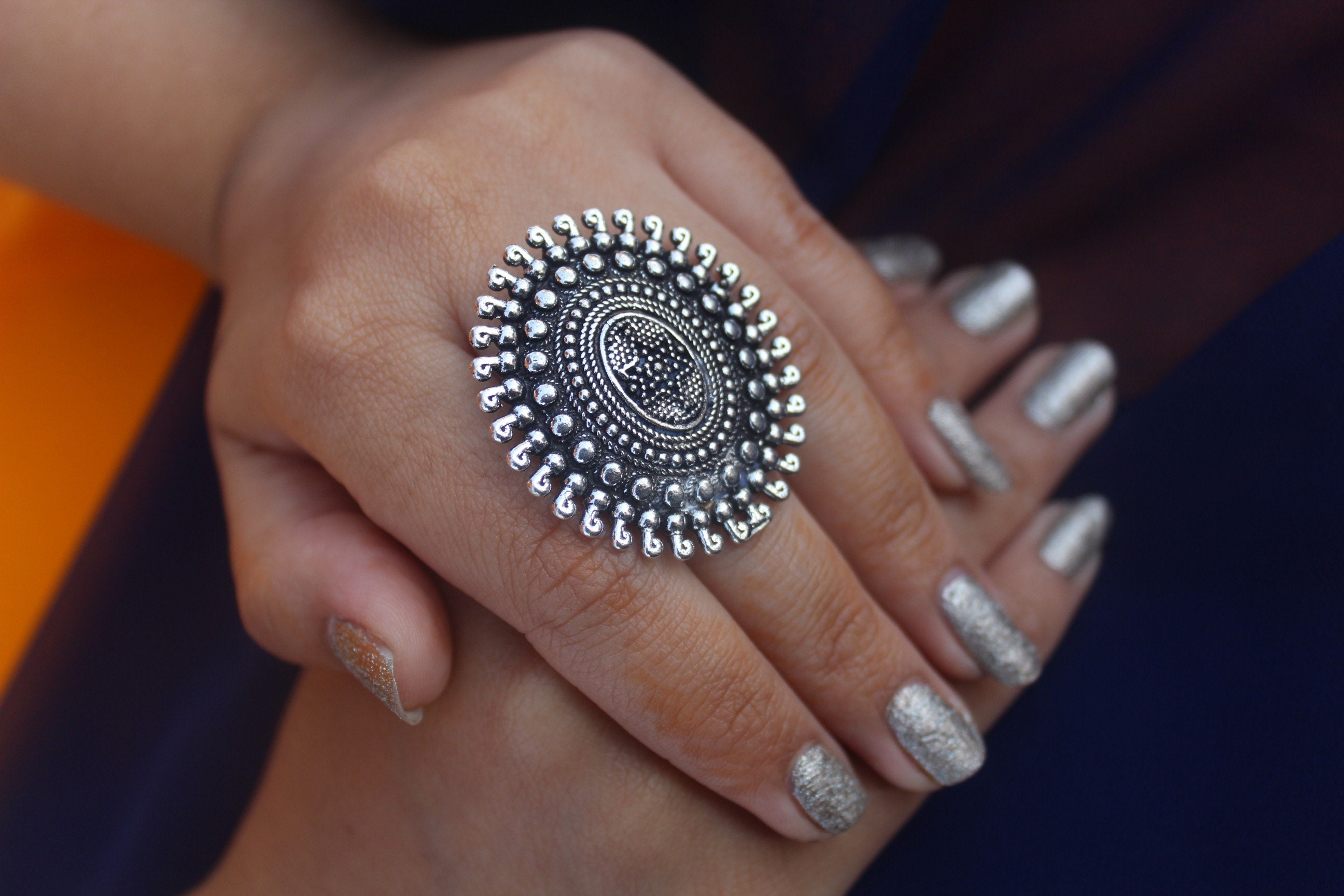 fcity.in - Shree Sudha Jewels German Silver Ring / Twinkling Graceful Rings