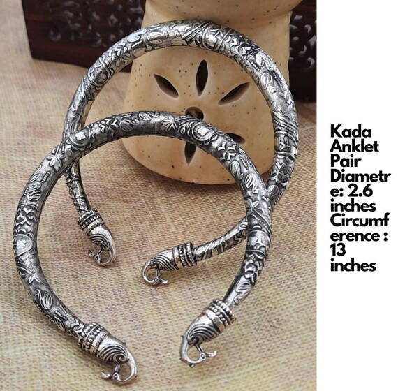 Oxidised shop metal anklets