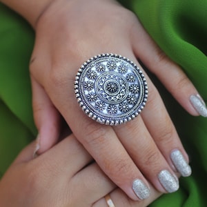 Silver Rings, Trendy Oxidised Rings, Adjustable Rings, Statement Silver Rings, Gift for women