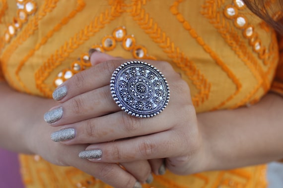 Oxidised Silver Finish Oxidised German Silver Rings at Rs 65 in Ghaziabad