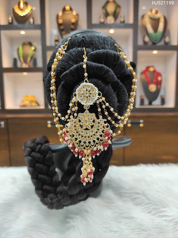 Paranda Kunjalam Hair Accessories Gold plated Jewelry Ornaments for bride  and dancers