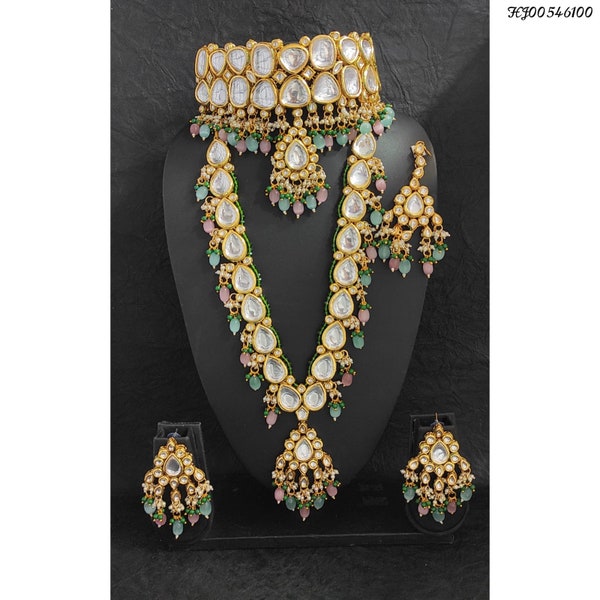 Parure de bijoux de mariée inspirée de Sabyasachi/indienne/ensemble de mariée complet/ensemble de collier Kundan/bijoux indiens/Jhumkas/bijoux Bollywood/parure de mariage