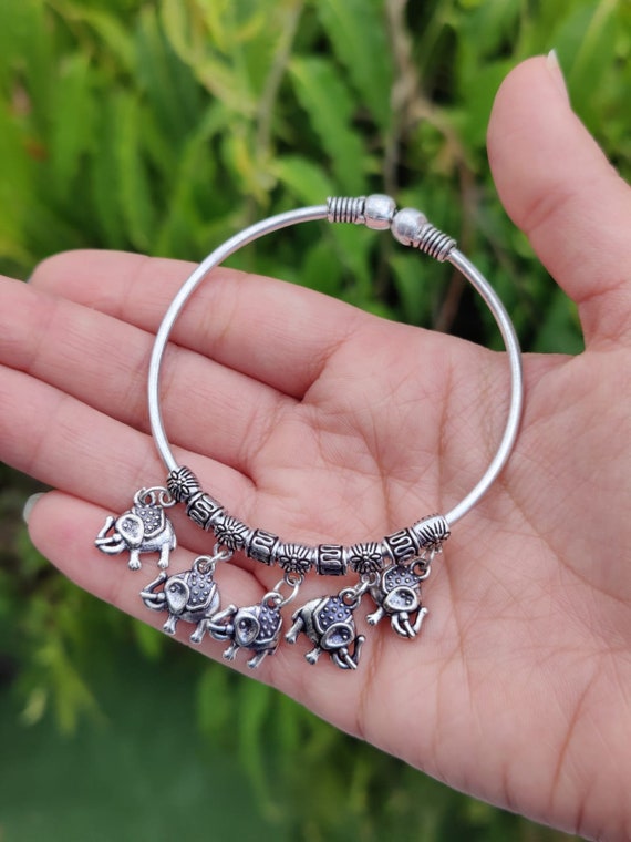 Tribal Indian Silver Elephant Cuff Bracelet Tribal Indian Silver Elephant Cuff Bracelet