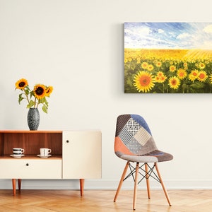 Sunflower Field ORIGINAL Painting Digital Print Yellow Flower Print ...