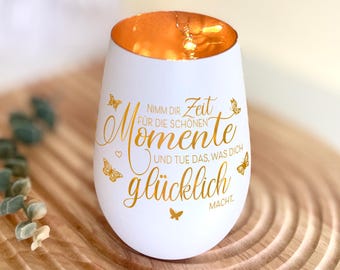 persönliches Windlicht - schöne Momente - glücklich - Geschenk