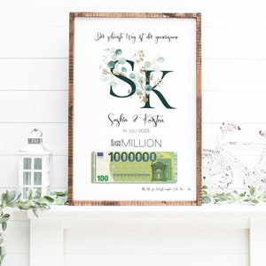 Geldgeschenk Hochzeit | Hochzeitsauto | DOWNLOAD Paarposter | Geschenk Brautpaar | personalisiert |