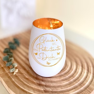 Patentante personalisiertes Windlicht - Glück ist eine Patentante wie dich zu haben - Geschenk