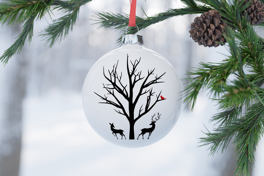 Weihnachtskugel Rentiere Weihnachtsdeko Personalisiert Geschenk Kardinal Christbaumkugel Winter