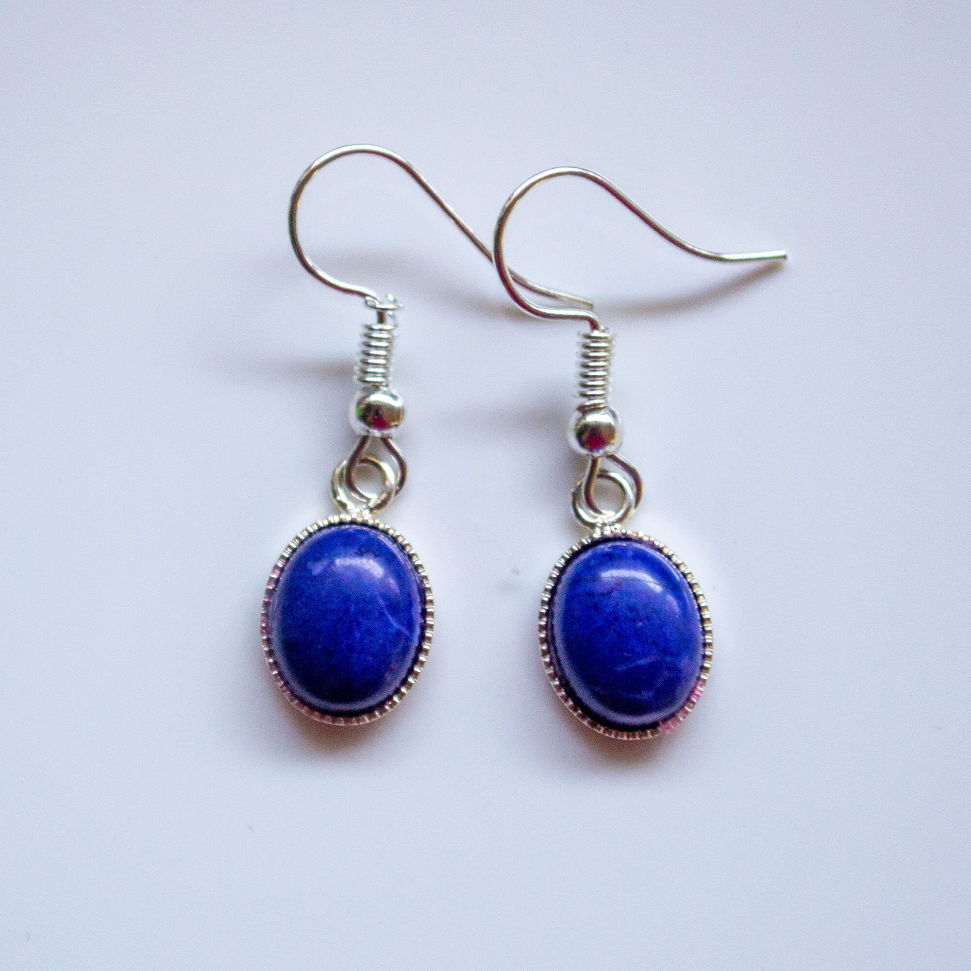 Navy Blue Earrings Navy Blue Gemstone Earrings Blue Lapis Etsy