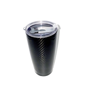 Carbon Fiber Insulated Tumbler - Black, Silver, Green, Red, Blue, Pink, or Gold Leaf